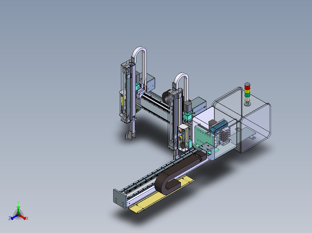 双截五轴伺服注塑机械手 F462 非标自动化设备3D图纸3D正等轴测图