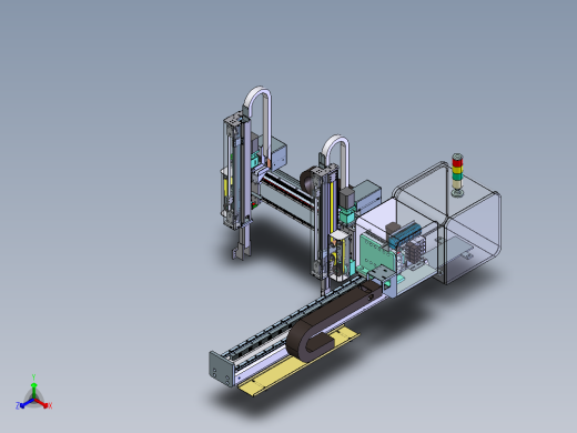 双截五轴伺服注塑机械手 F462 非标自动化设备3D图纸3D正等轴测缩略图