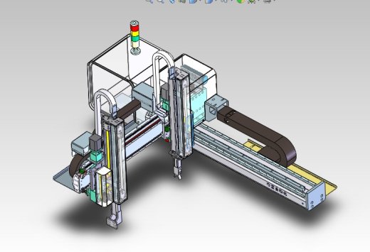 双截五轴伺服注塑机械手 F462 非标自动化设备3D图纸3D缩略图