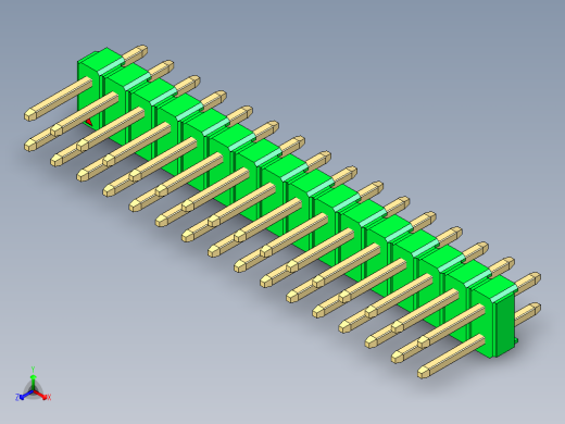 彩色公头100mil（2.54mm）系列-DS1021_green_2x16p_100mil_Type1_rev1.0