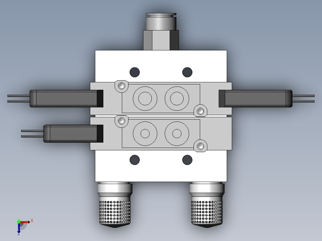 双工位自动螺丝机(伺服电机)俯视图