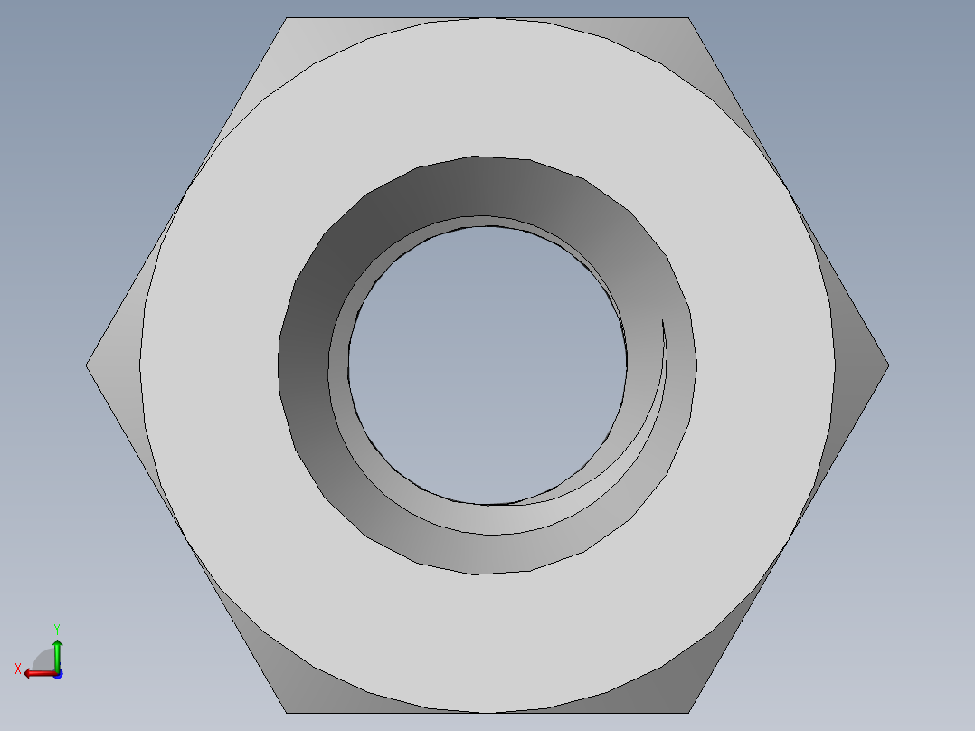 DIN 934 螺母-M2.6 Nut.SLDPRT后视图
