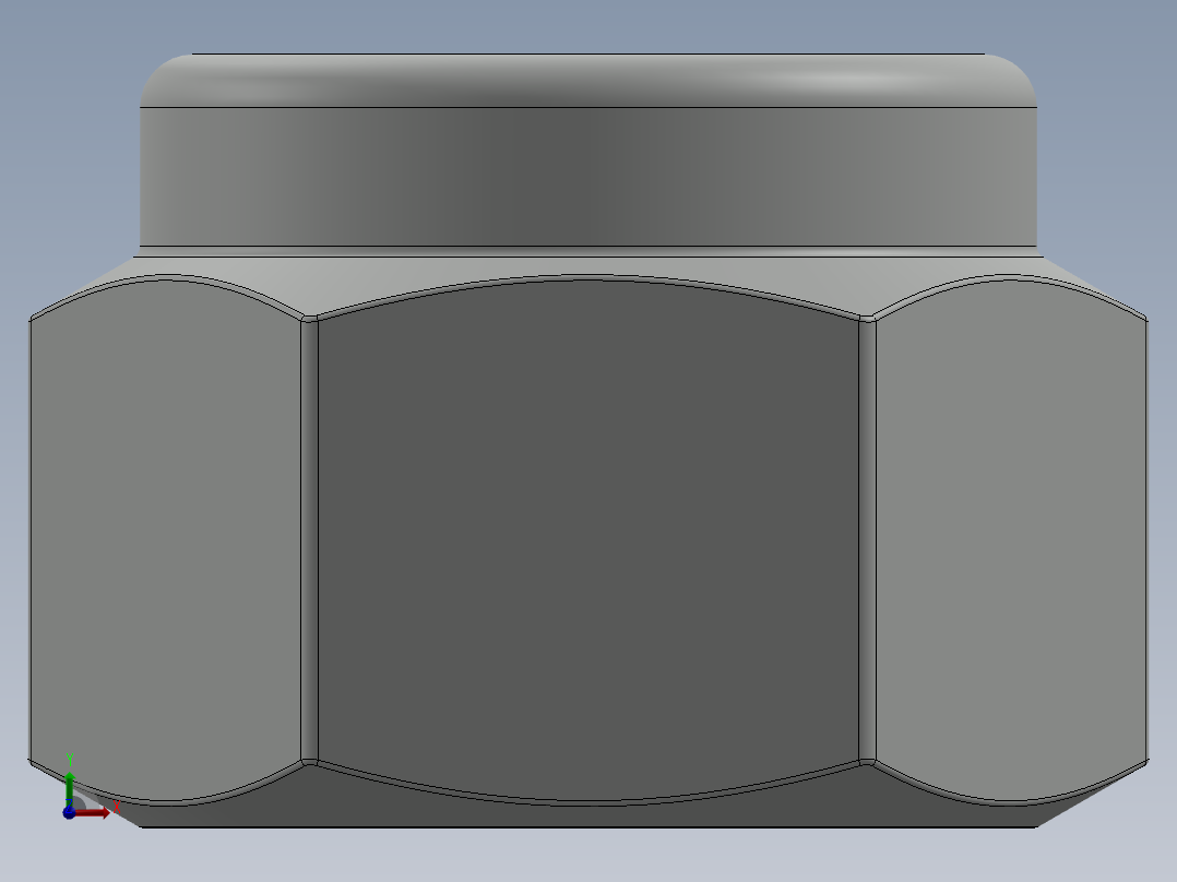 紧固件-0.5000 Lock Nut前视图
