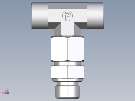 卡套式工业通用硬管接头EO_Assembled_adjustable_standpipe_branch_tee_EVT14SMOMD71后视缩略图