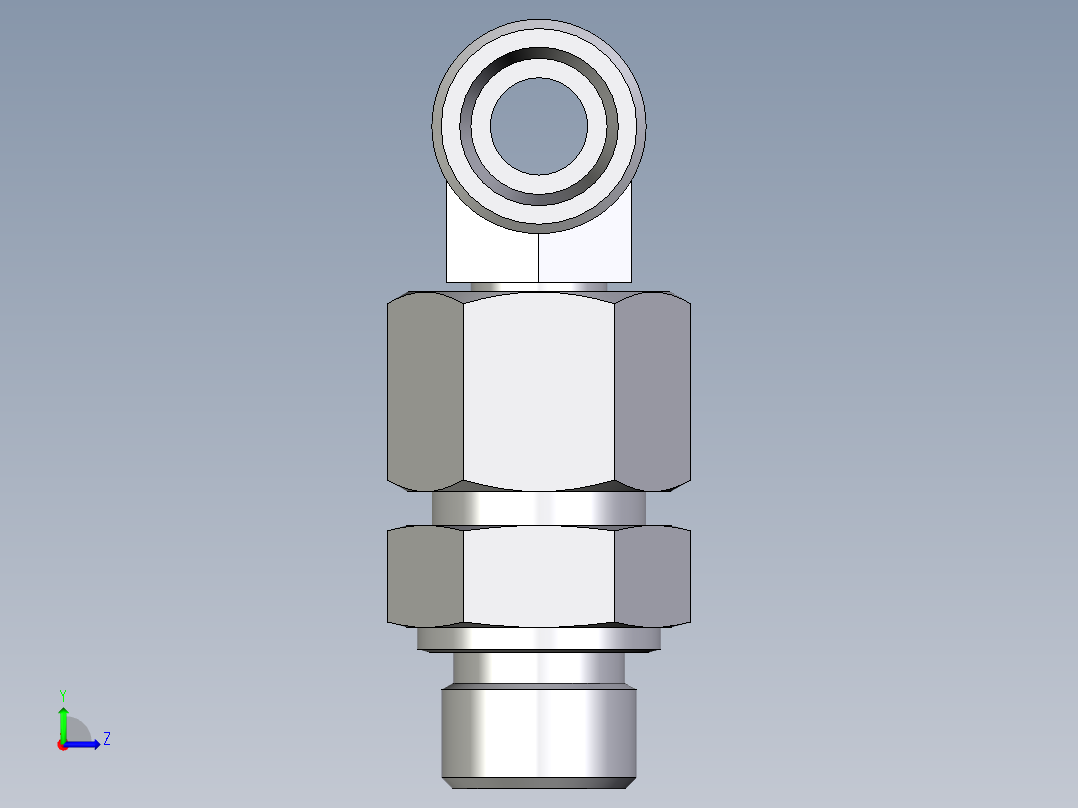 卡套式工业通用硬管接头EO_Assembled_adjustable_standpipe_branch_tee_EVT14SMOMD71左视图