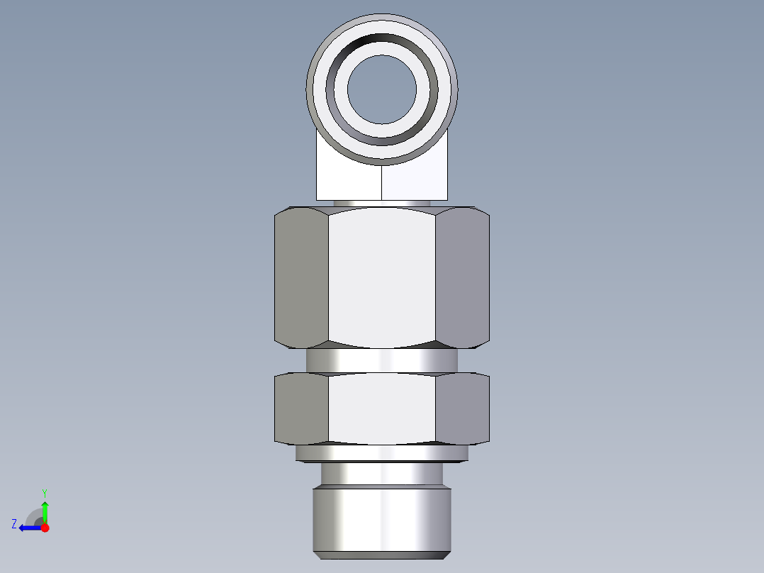 卡套式工业通用硬管接头EO_Assembled_adjustable_standpipe_branch_tee_EVT14SMOMD71右视图