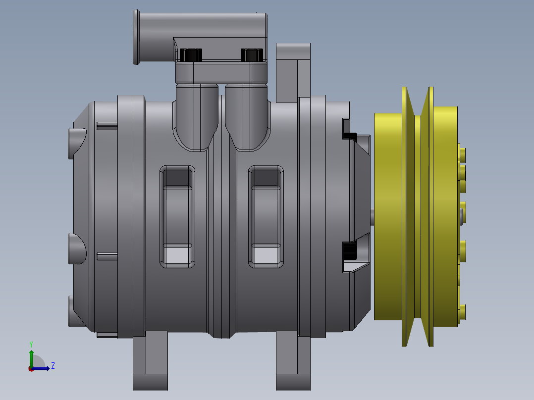 汽车空调压缩机--3--sw左视图
