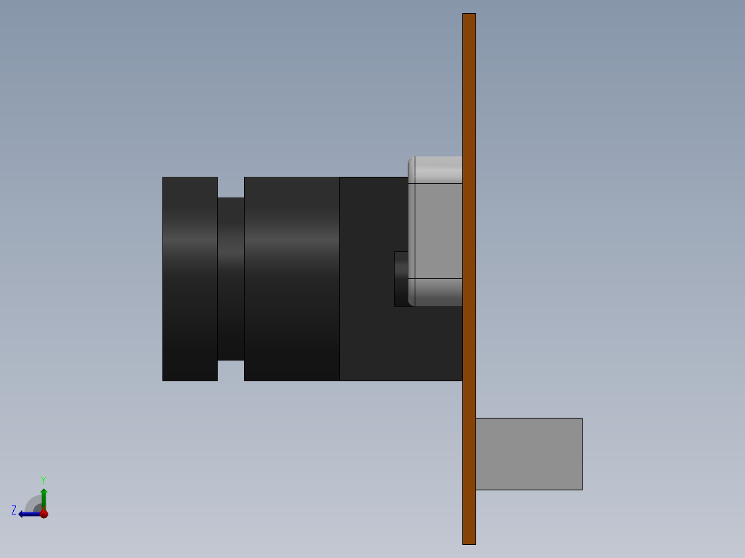 工业摄像头组件右视图