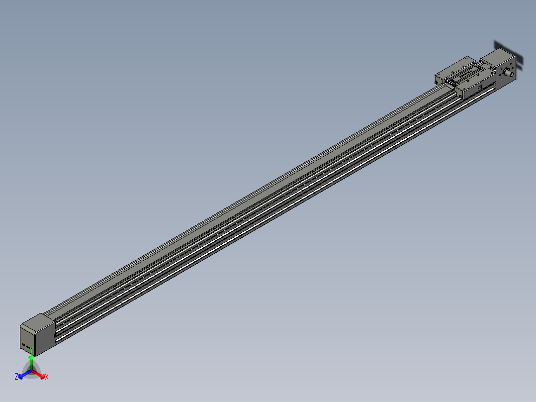 威洛博直线电机模组EB6-L140-S1550-光轴正等轴测图