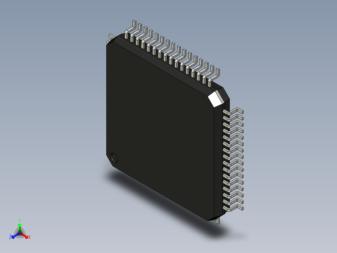 元器件3D封装LQFP64_FPT-64P-M0380主视图