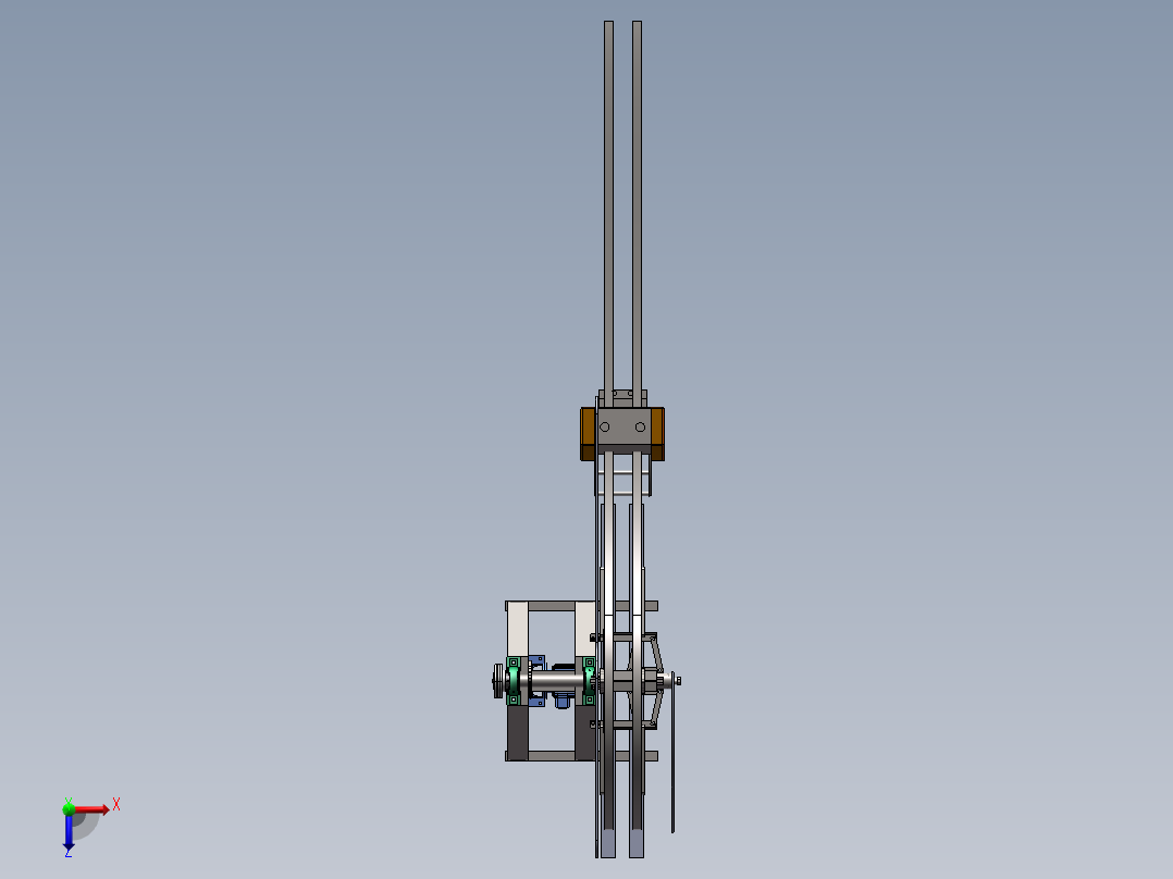 冲床送料收料机构俯视图
