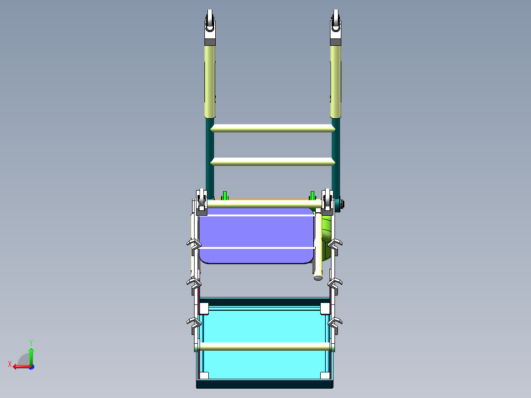 Q182-多功能婴儿餐桌椅的设计【三维SolidWorks】后视图