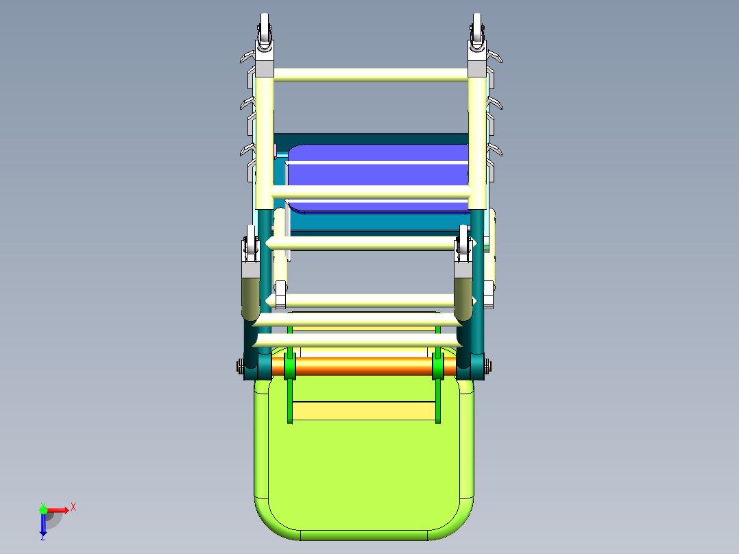 Q182-多功能婴儿餐桌椅的设计【三维SolidWorks】俯视图