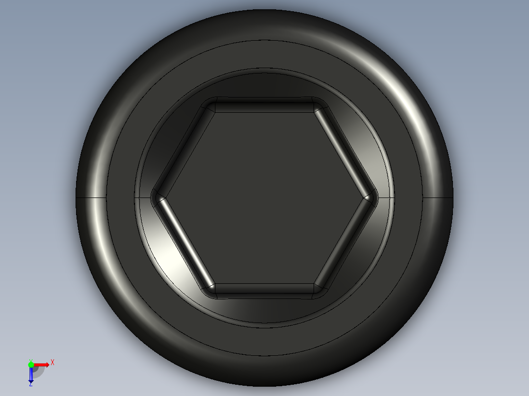 紧固件-IGES 0.2500 Socked Head俯视图