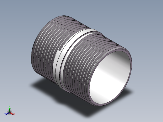 对丝-圆边等径 DN32正等轴测缩略图