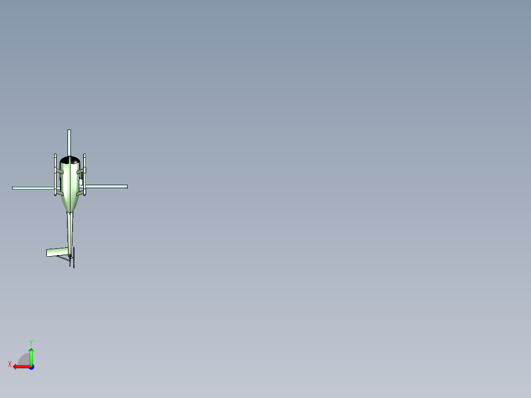 OH-6A直升机简易模型后视图