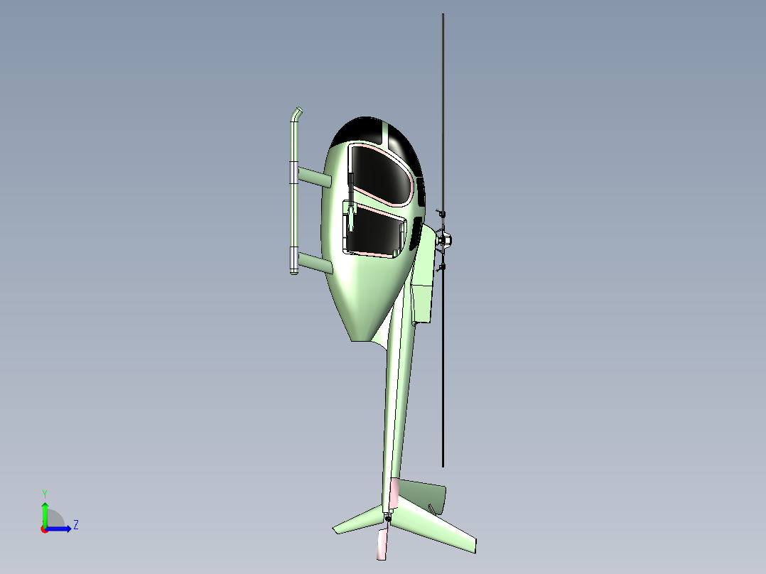 OH-6A直升机简易模型左视图