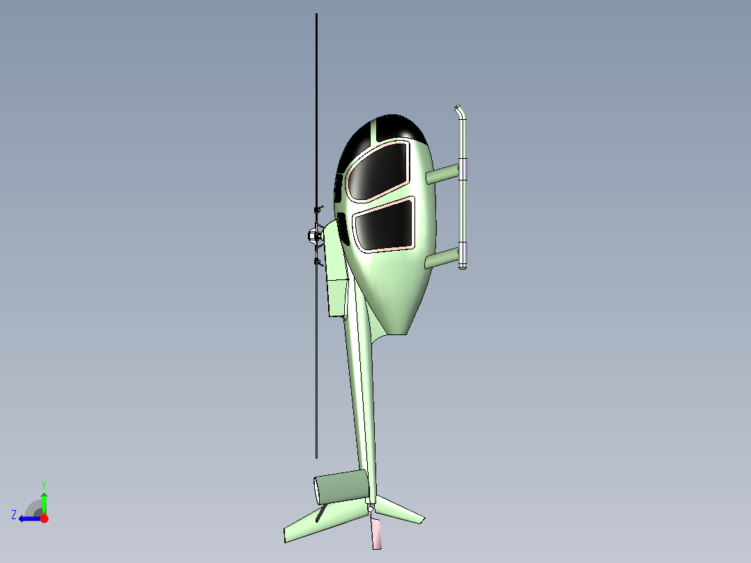 OH-6A直升机简易模型右视图