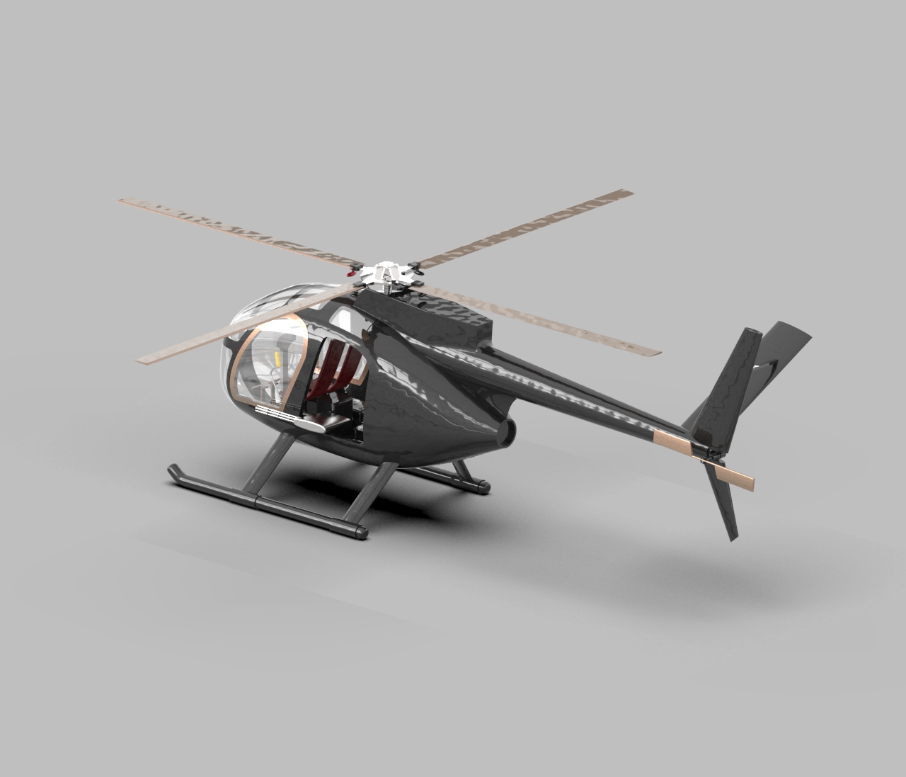 OH-6A直升机简易模型