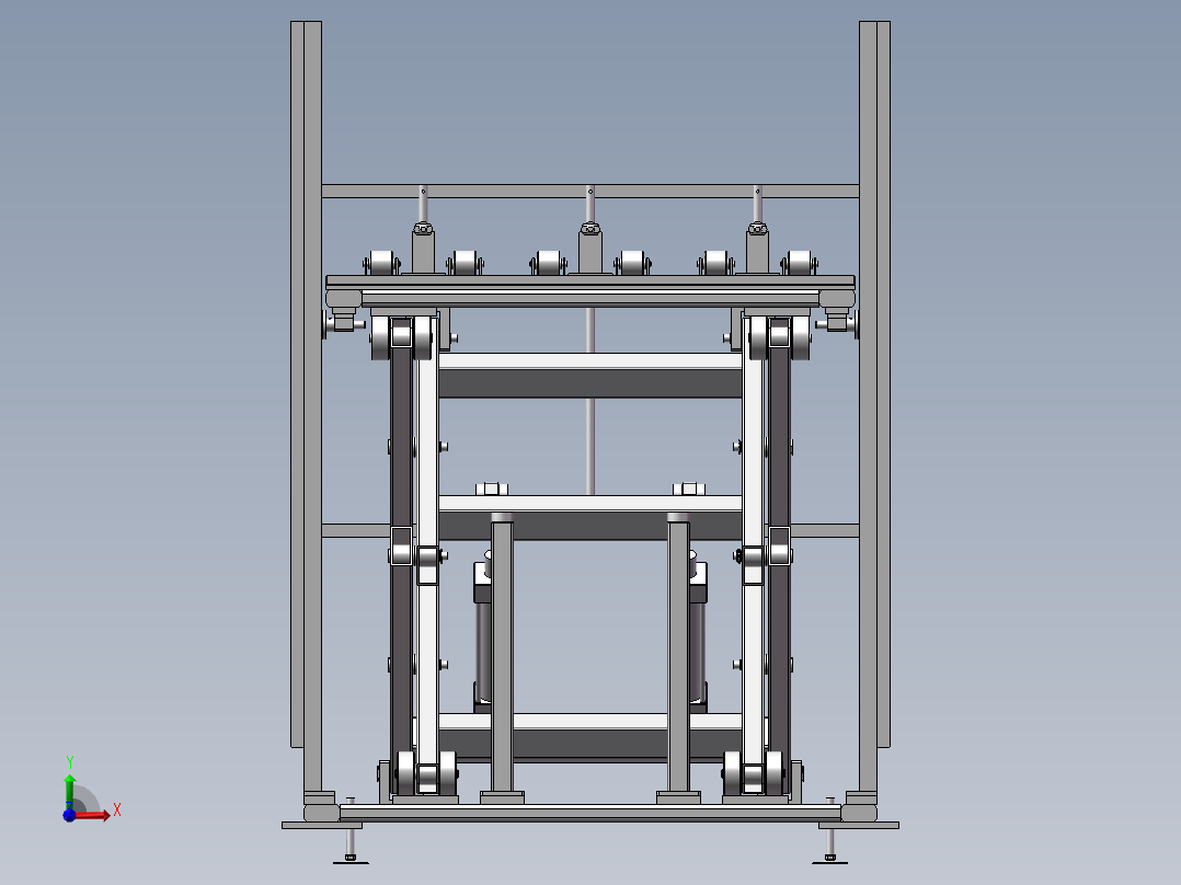 缸体毛坯升降机（液压升降机）前视图