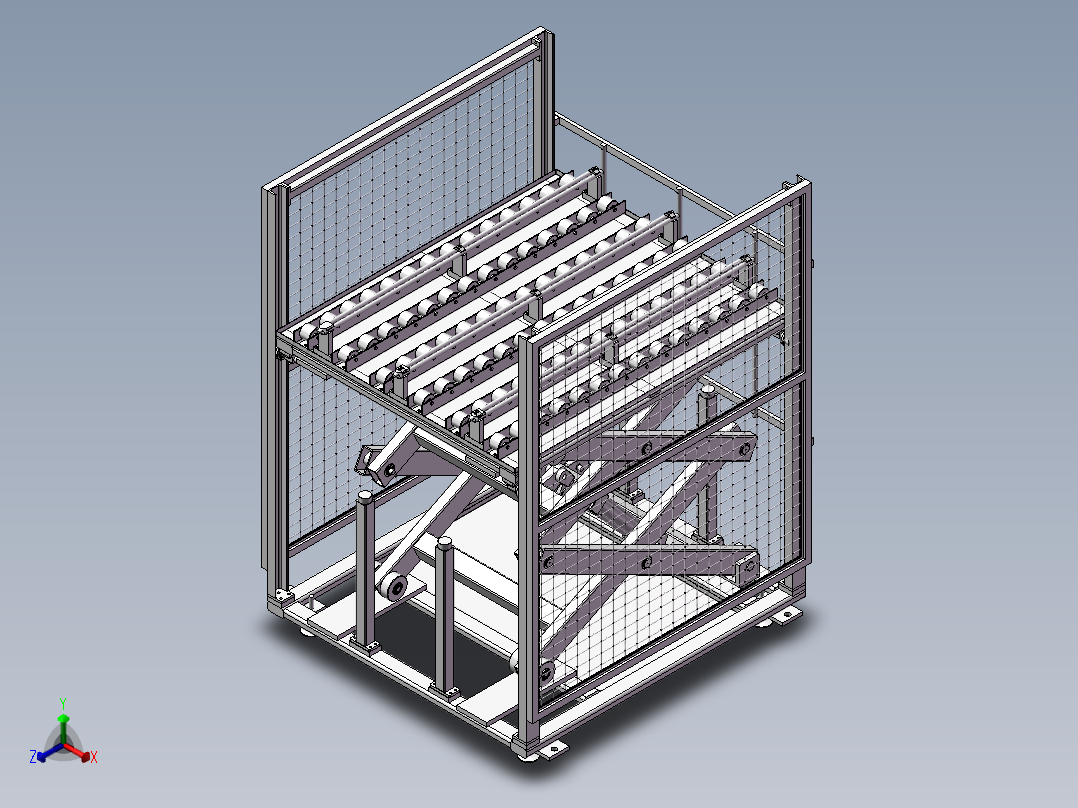 缸体毛坯升降机（液压升降机）正等轴测图