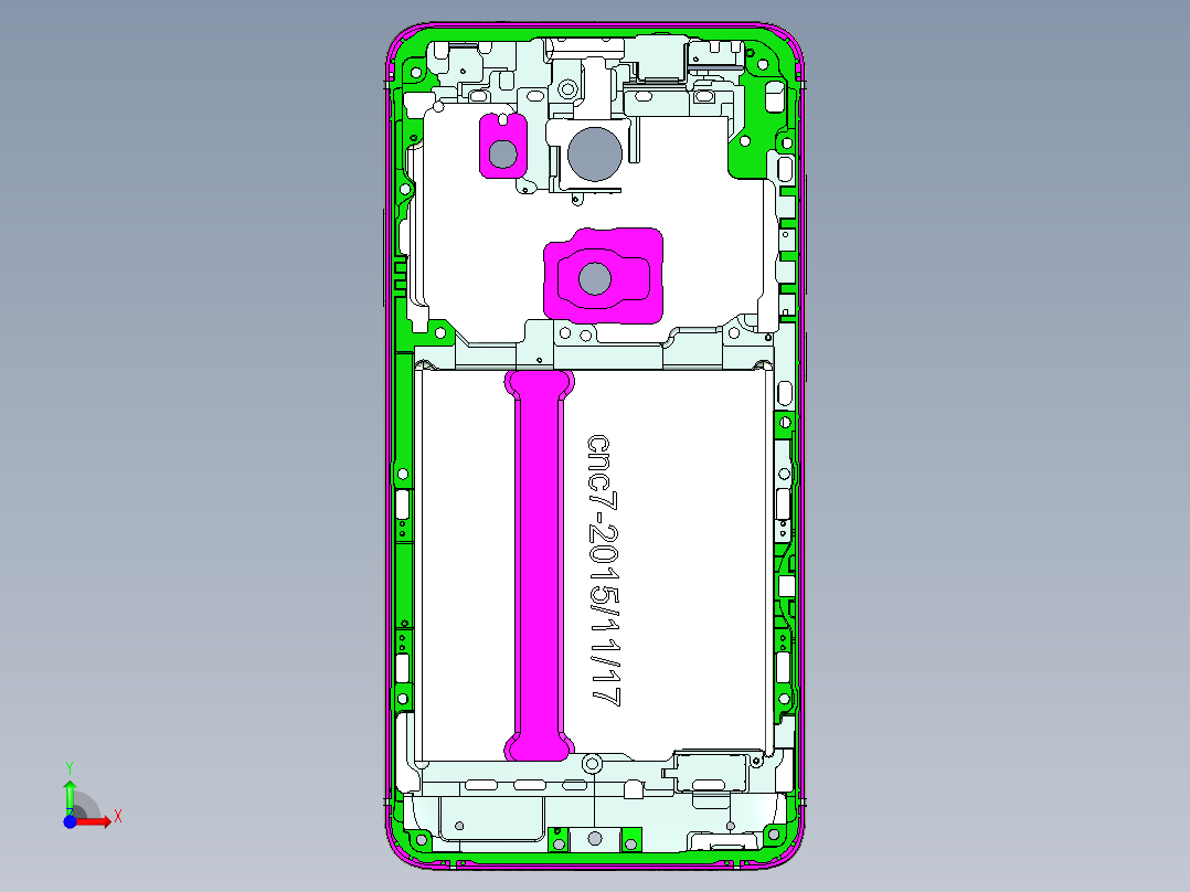 x2-cnc7,8,9笔记本CNC工装夹具三维模型-gongxutu前视图