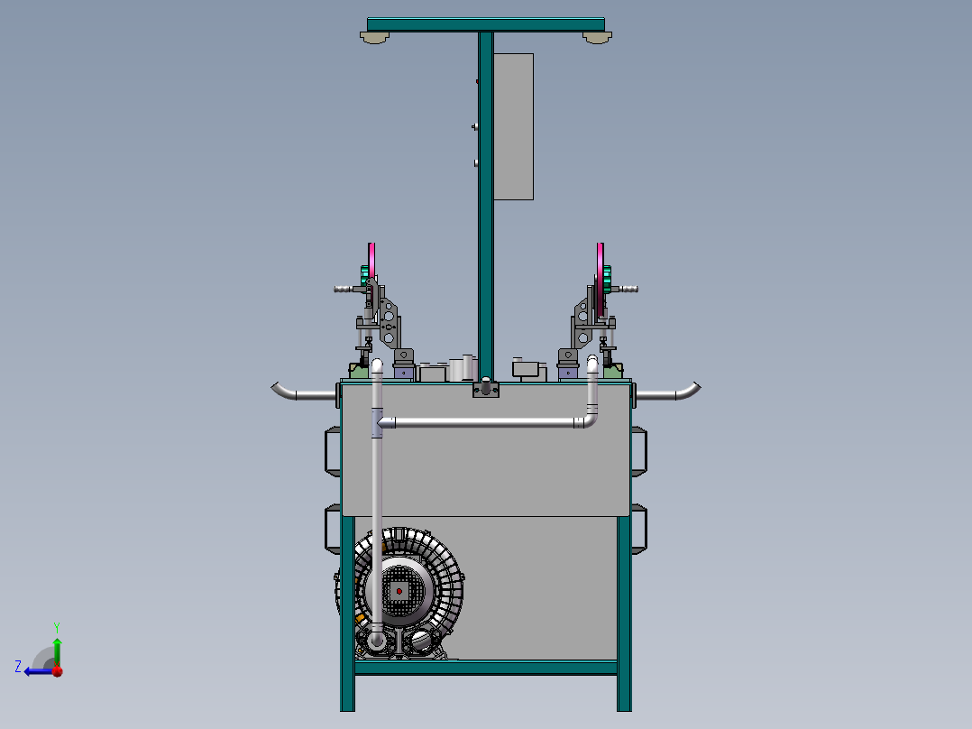 双面胶贴敷机（sw18可编辑+cad）右视图