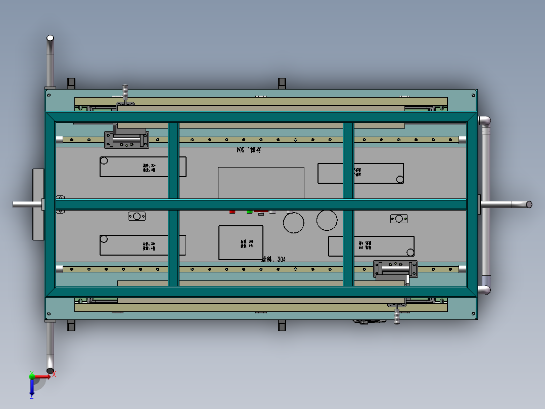 双面胶贴敷机（sw18可编辑+cad）俯视图