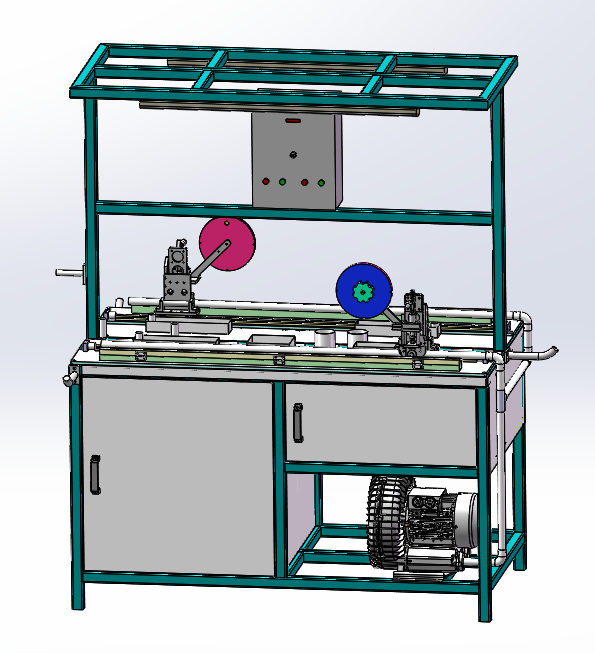 双面胶贴敷机（sw18可编辑+cad）