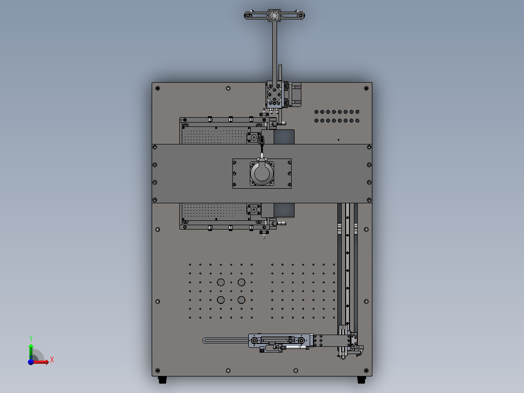 导光板水口切割机（sw18可编辑+工程图）前视图