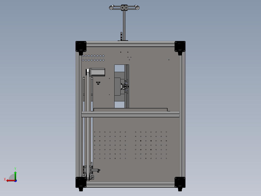 导光板水口切割机（sw18可编辑+工程图）后视图