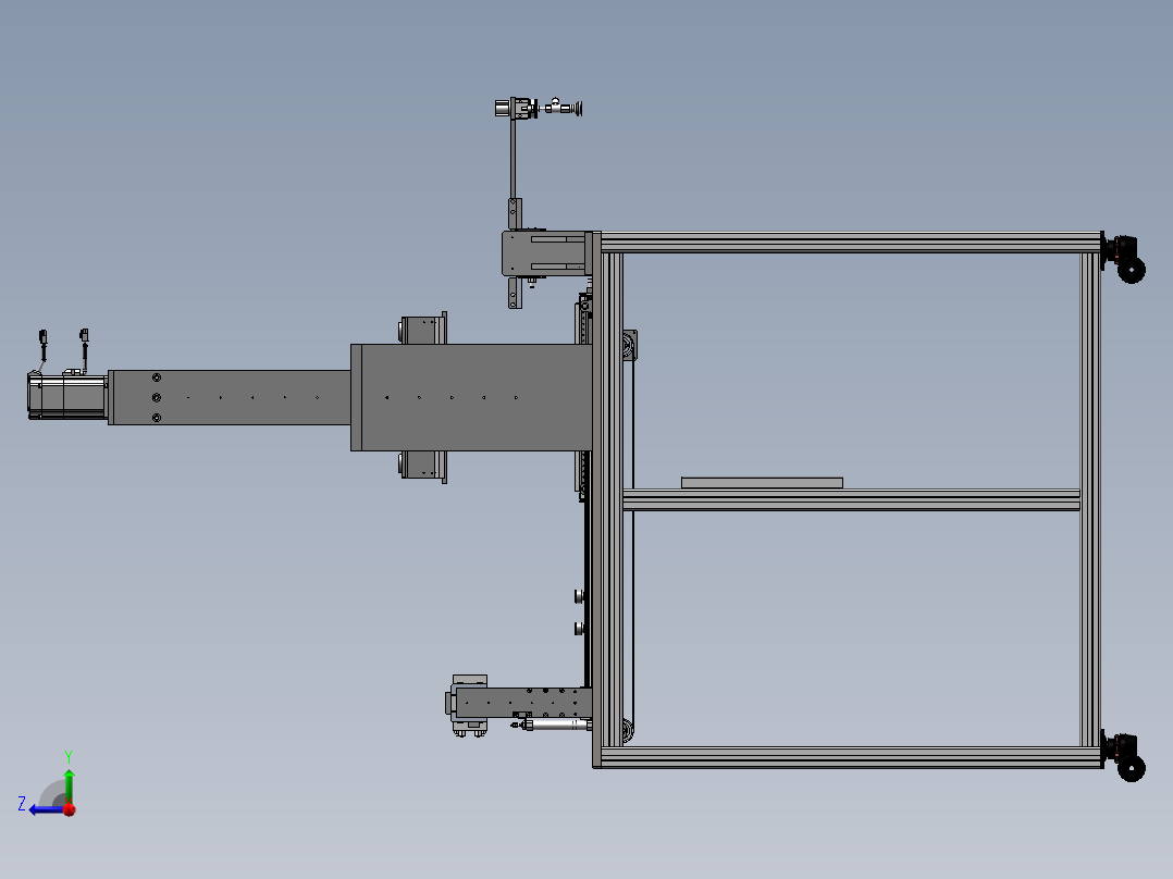 导光板水口切割机（sw18可编辑+工程图）右视图