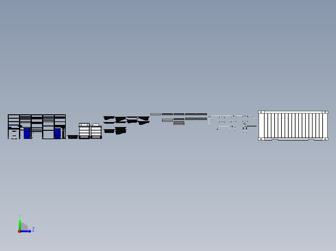 移动水产养殖集装箱sw16可编辑左视图