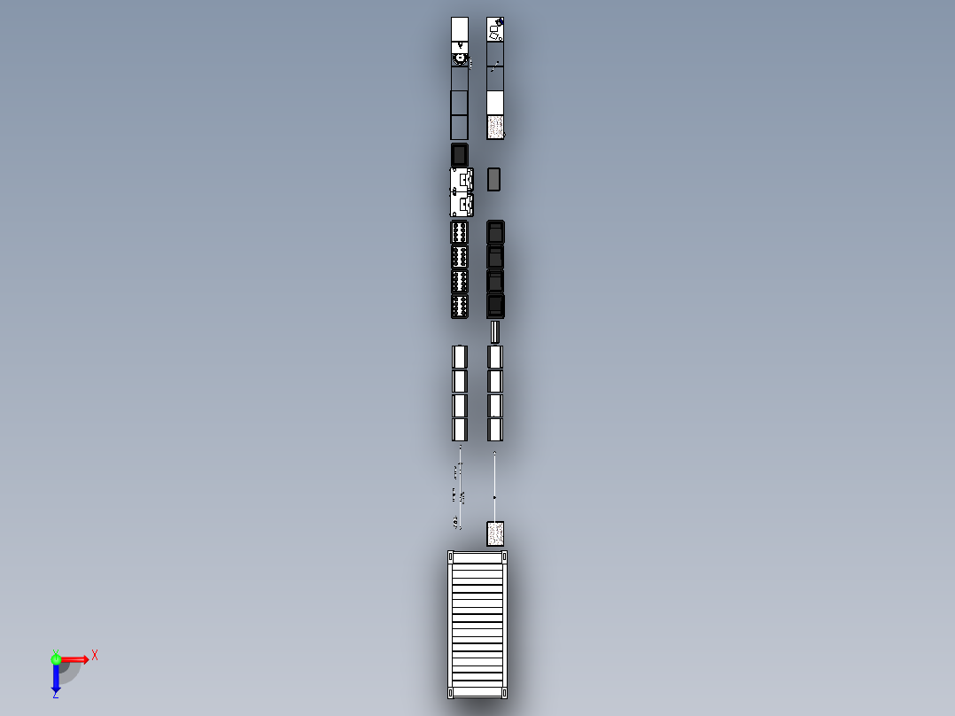 移动水产养殖集装箱sw16可编辑俯视图