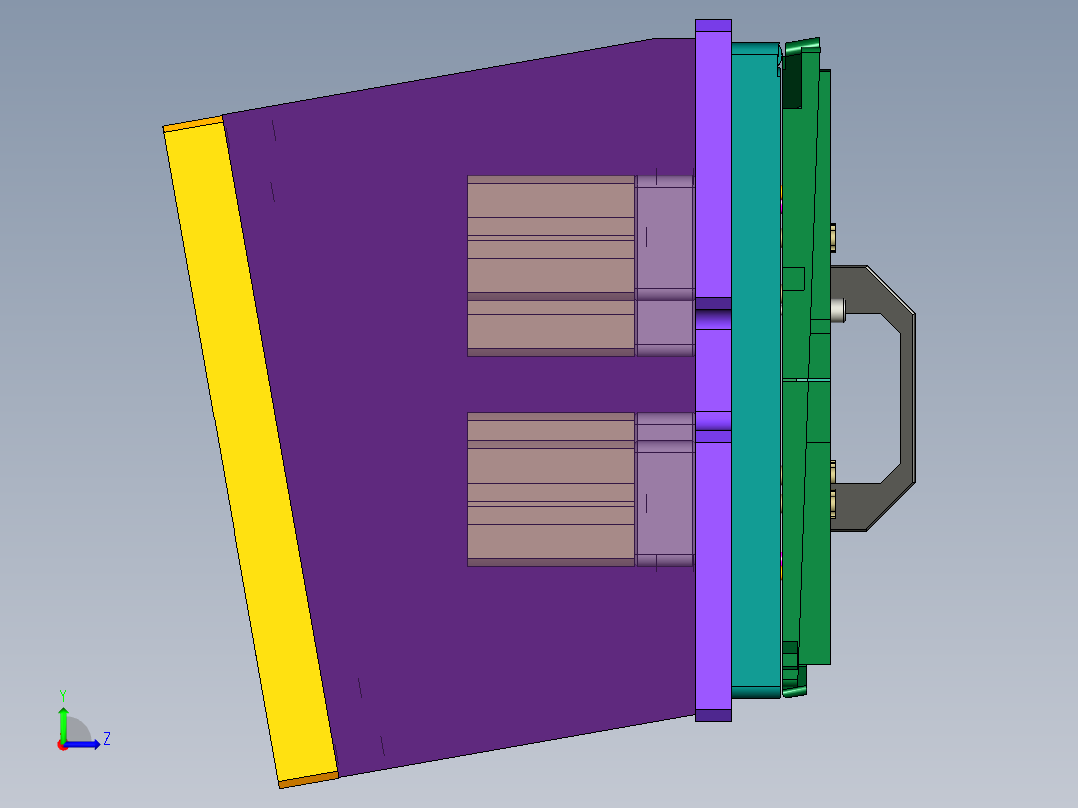 EDA70-笔记本CNC工装夹具三维模型CNC4分滑块-190329左视图