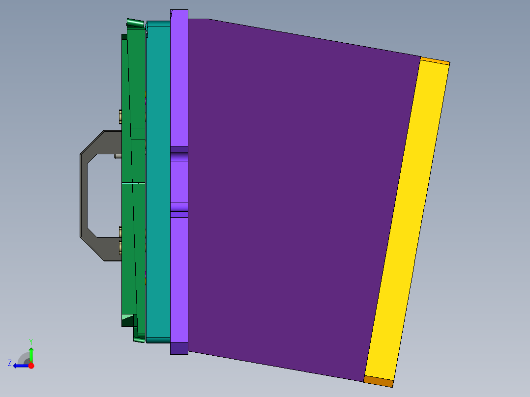 EDA70-笔记本CNC工装夹具三维模型CNC4分滑块-190329右视图