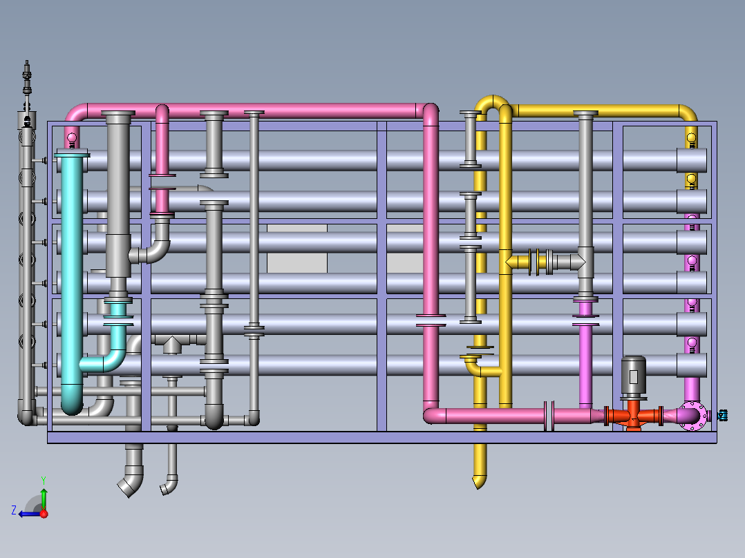 反渗透架子右视图