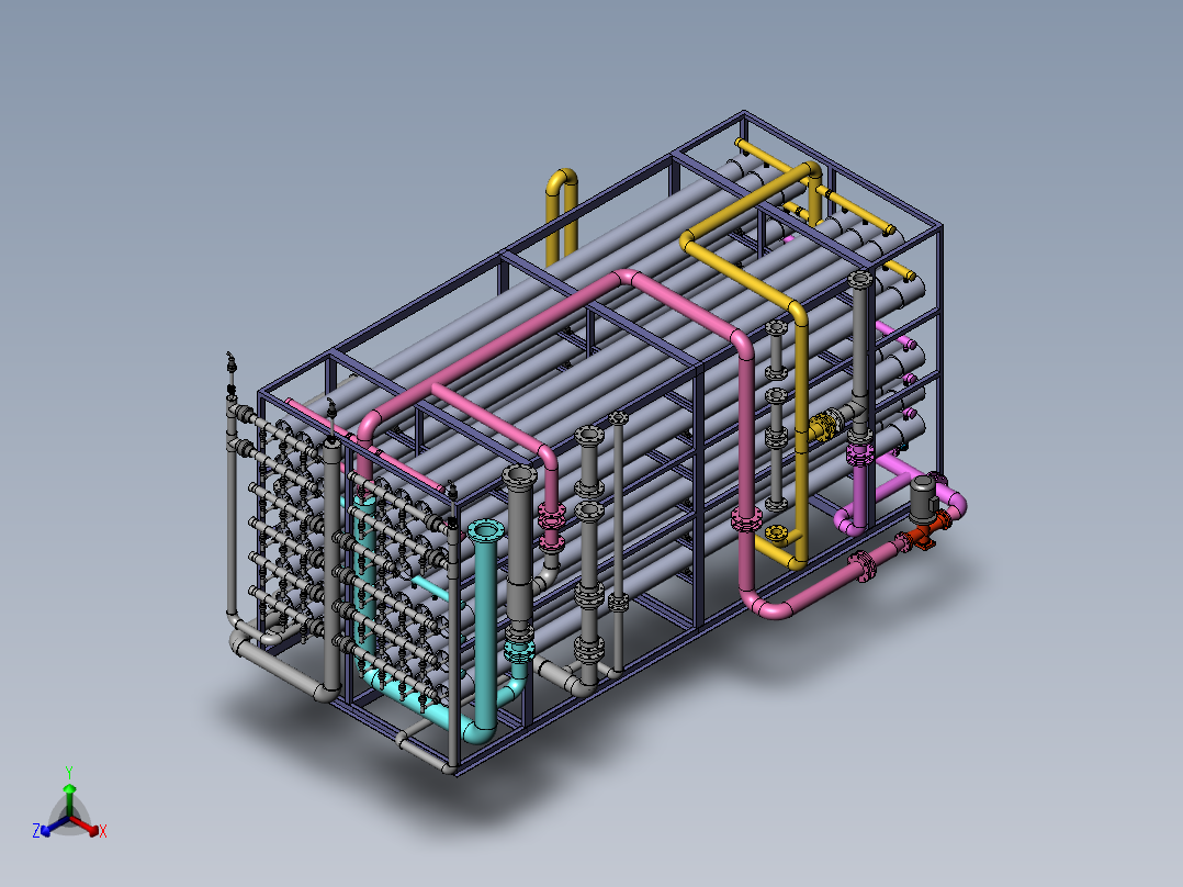 反渗透架子正等轴测图