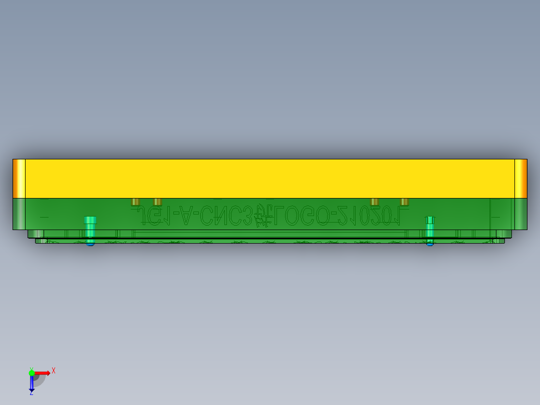 JG1-A-笔记本CNC工装夹具三维模型CNC3铣LOGO锻造版-210201俯视图