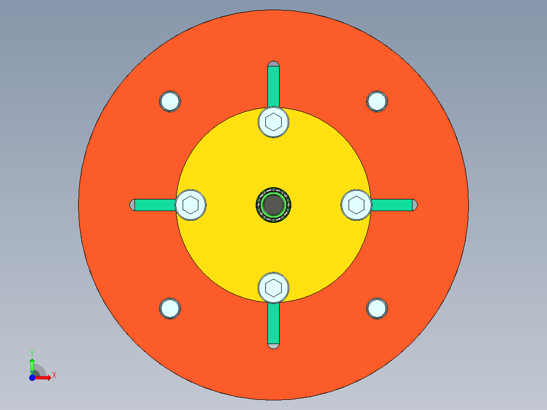 电动 气动自定心四爪卡盘前视图