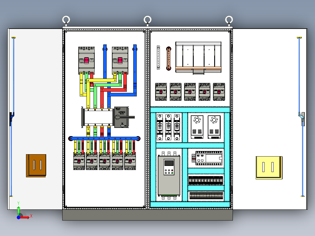 双电源刀开关软启动plc控制柜 54923前视图