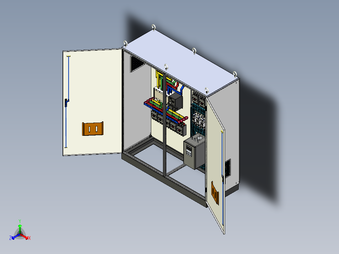 双电源刀开关软启动plc控制柜 54923正等轴测图