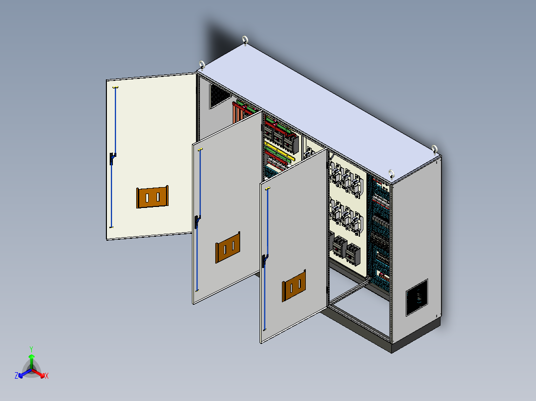 三柜组装630A正装刀开关plc延时控制柜 55789