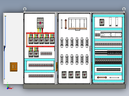 三柜组装630A正装刀开关plc延时控制柜 55789前视缩略图