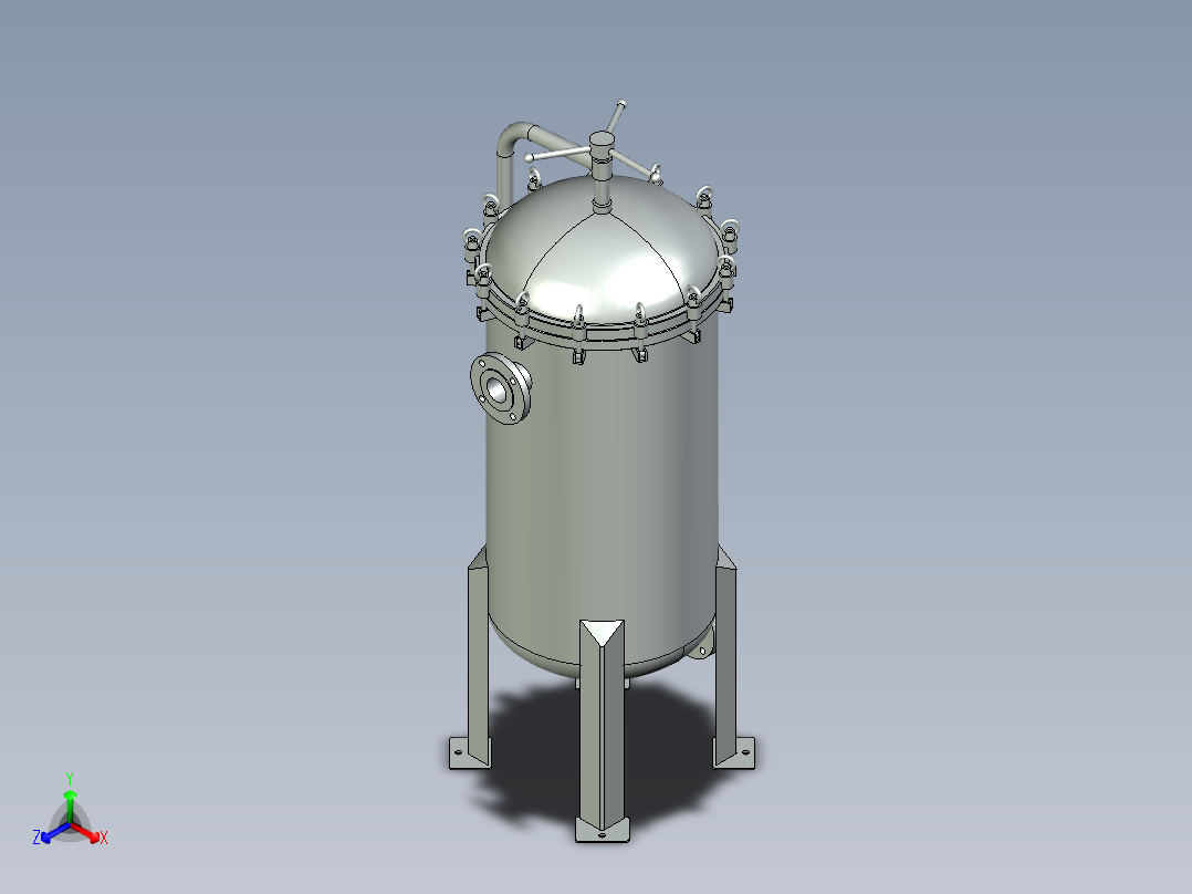 袋式过滤器（3袋）正等轴测图
