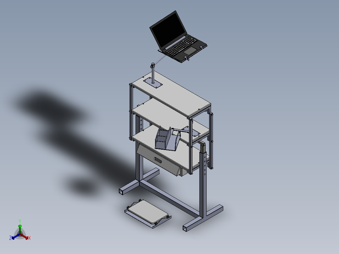 电脑桌(13)正等轴测图