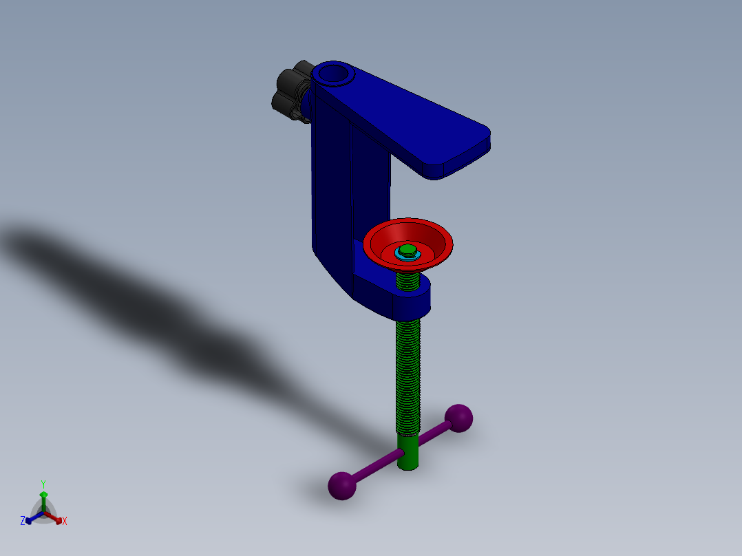 鼠标底座夹正等轴测图
