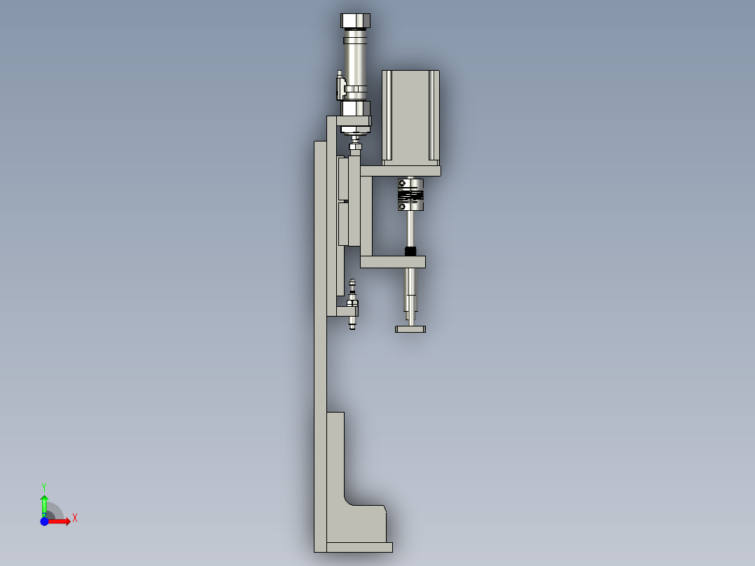 螺母锁紧机构组件前视图
