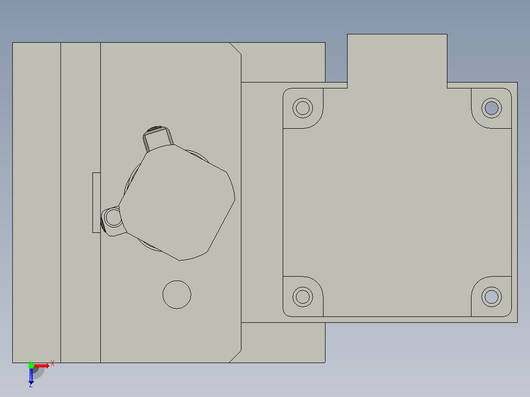 螺母锁紧机构组件俯视图