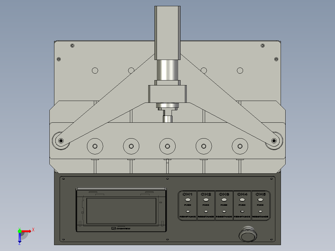 多路检测开关寿命的试验装置俯视图